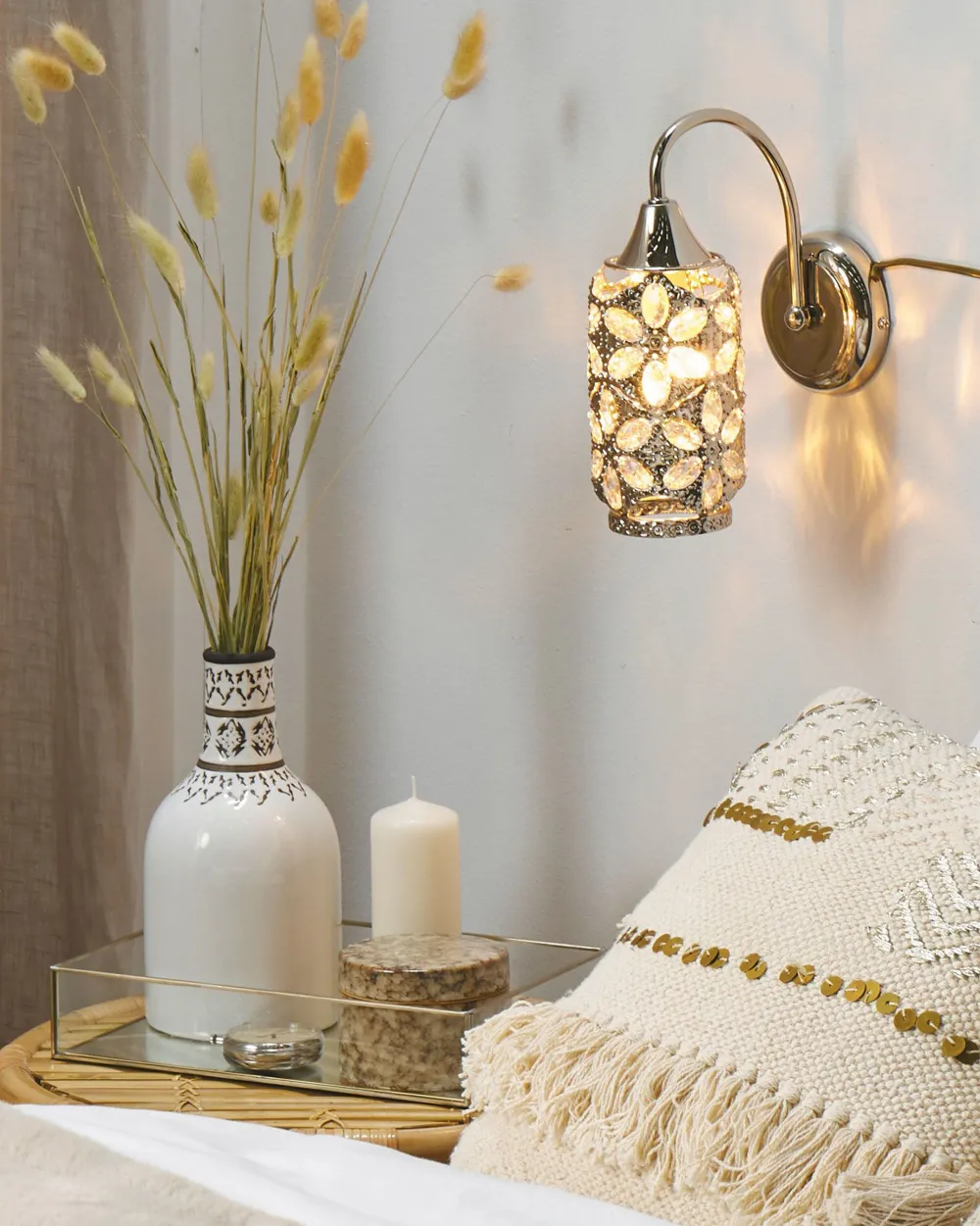 Valaisimet<Beliani Seinavalaisin Metalli Hopea Sysola