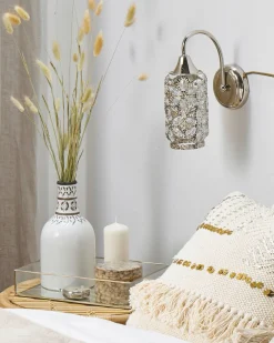 Valaisimet<Beliani Seinavalaisin Metalli Hopea Sysola