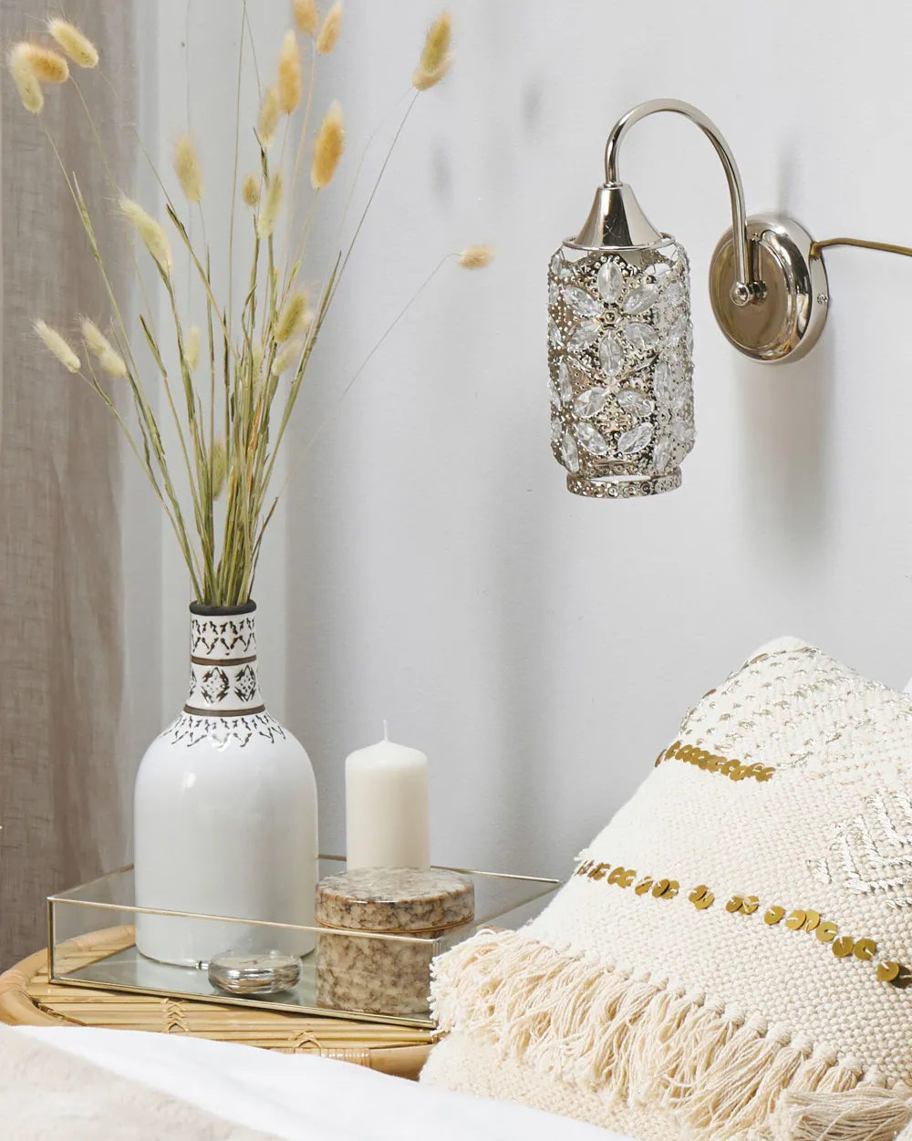 Valaisimet<Beliani Seinavalaisin Metalli Hopea Sysola