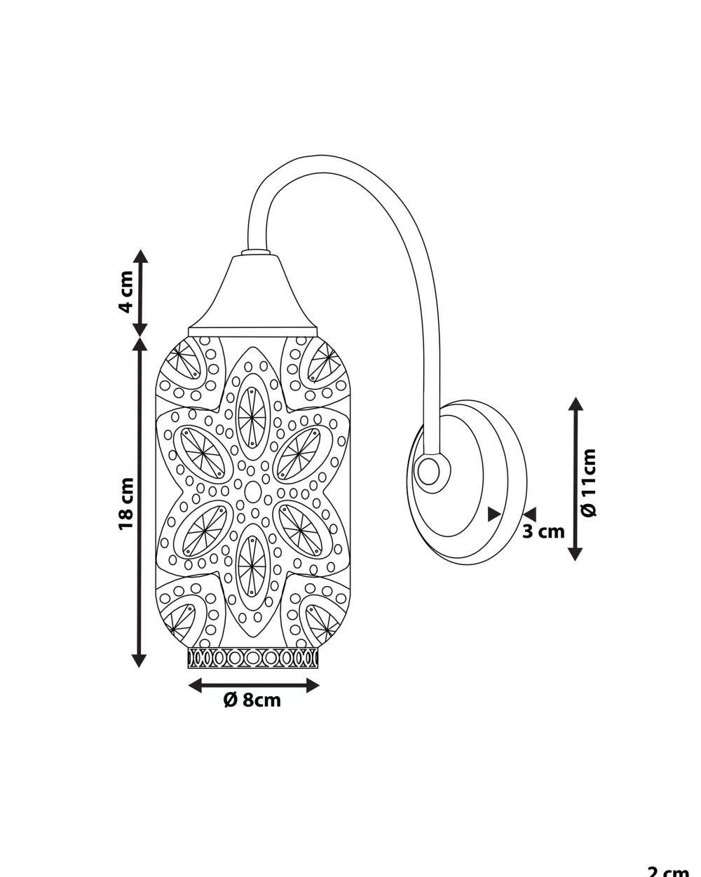 Valaisimet<Beliani Seinavalaisin Metalli Hopea Sysola
