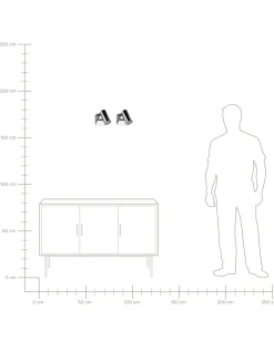 Best Sale Beliani Seinavalaisin Metalli Hopea 2 Kpl Rosetta