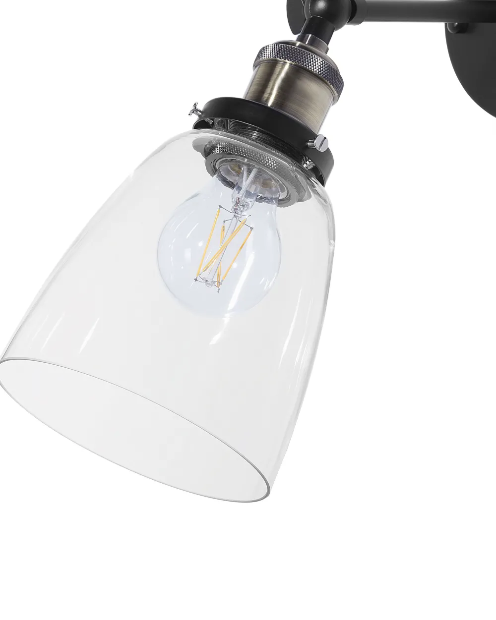 Clearance Beliani Seinavalaisin Metalli Kirkas/Musta 2 Kpl Lovat