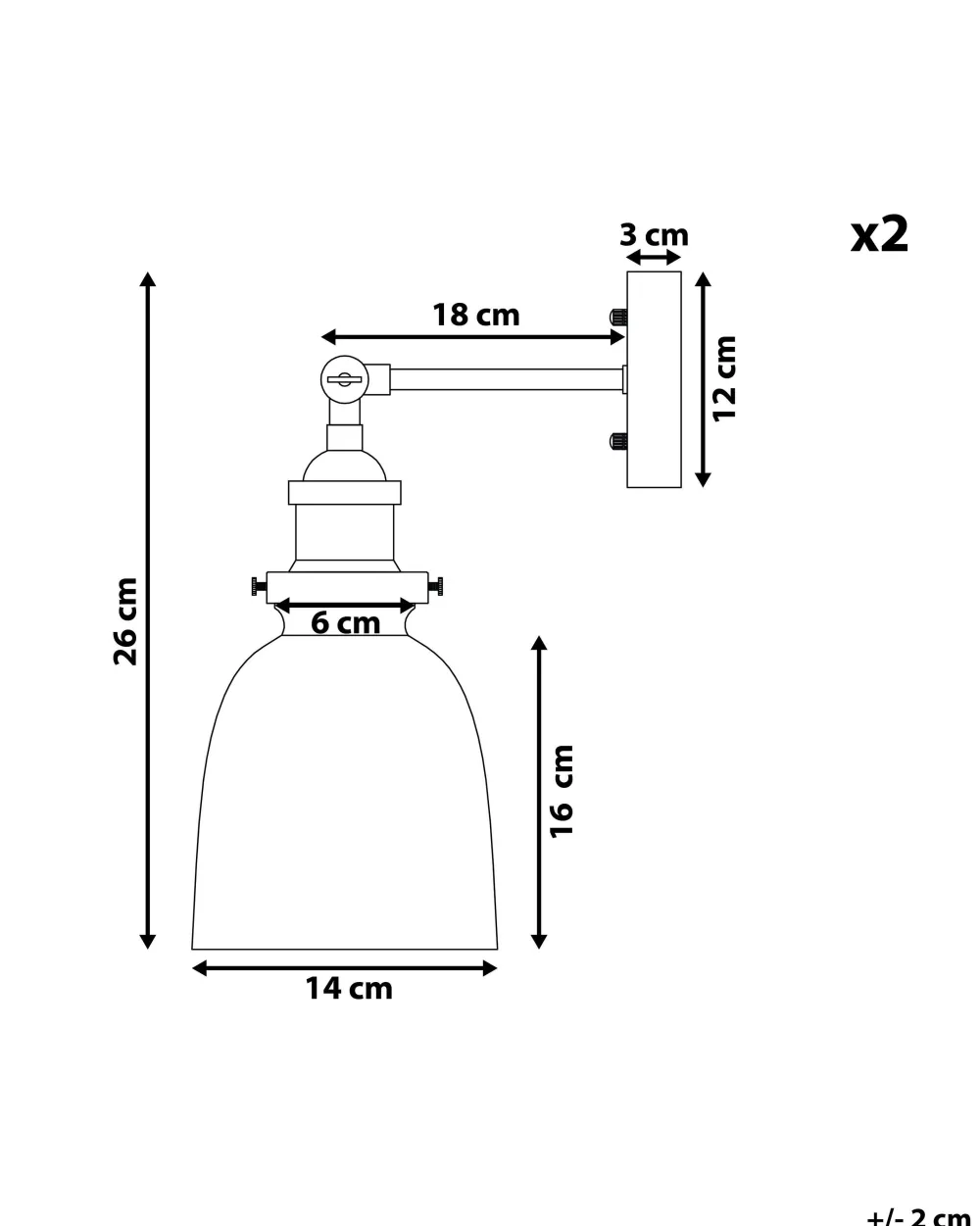 Clearance Beliani Seinavalaisin Metalli Kirkas/Musta 2 Kpl Lovat