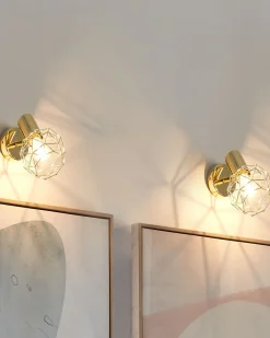 Valaisimet<Beliani Seinavalaisin Metalli Kulta 2 Kpl Chenab