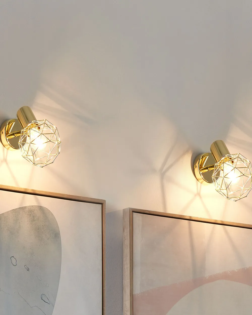 Valaisimet<Beliani Seinavalaisin Metalli Kulta 2 Kpl Chenab