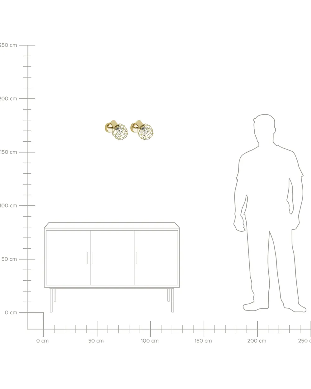 Valaisimet<Beliani Seinavalaisin Metalli Kulta 2 Kpl Chenab