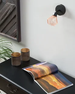 Store Beliani Seinavalaisin Metalli Musta/Kupari 2 Kpl Volga