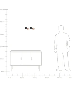 Store Beliani Seinavalaisin Metalli Musta/Kupari 2 Kpl Volga