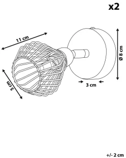Store Beliani Seinavalaisin Metalli Musta/Kupari 2 Kpl Volga
