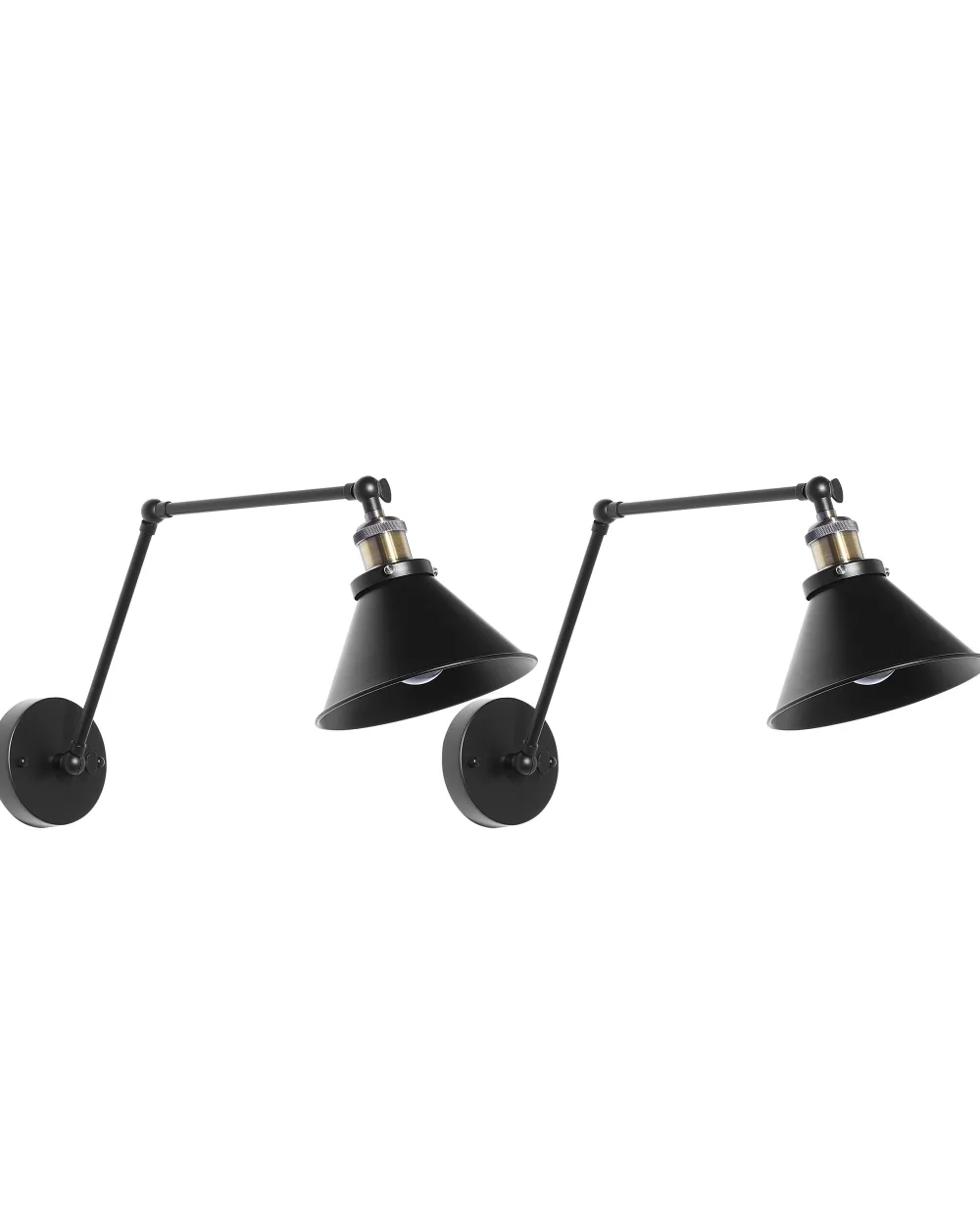 Valaisimet<Beliani Seinavalaisin Metalli Musta 2 Kpl Narva