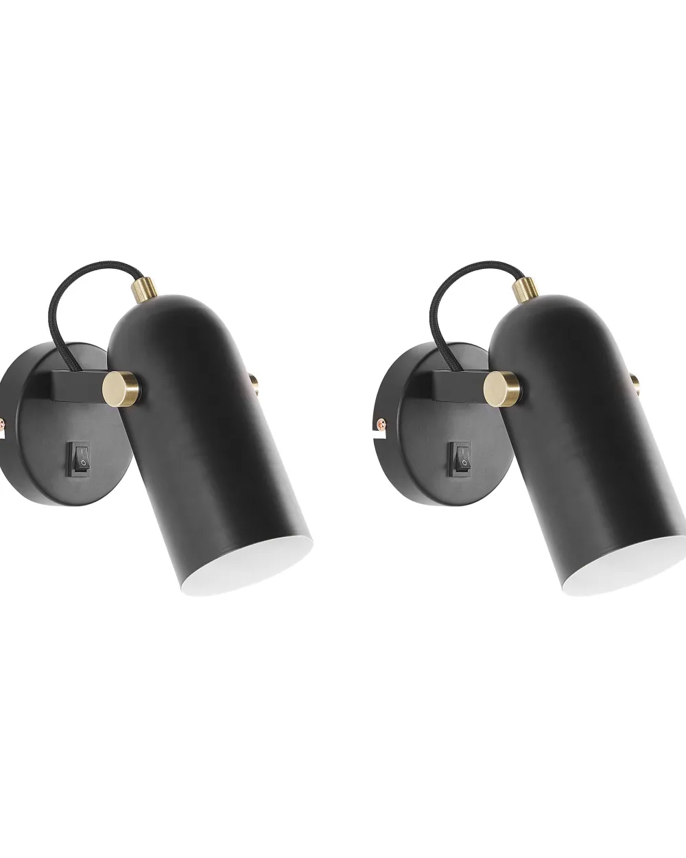 Valaisimet<Beliani Seinavalaisin Metalli Musta 2 Kpl Tyria