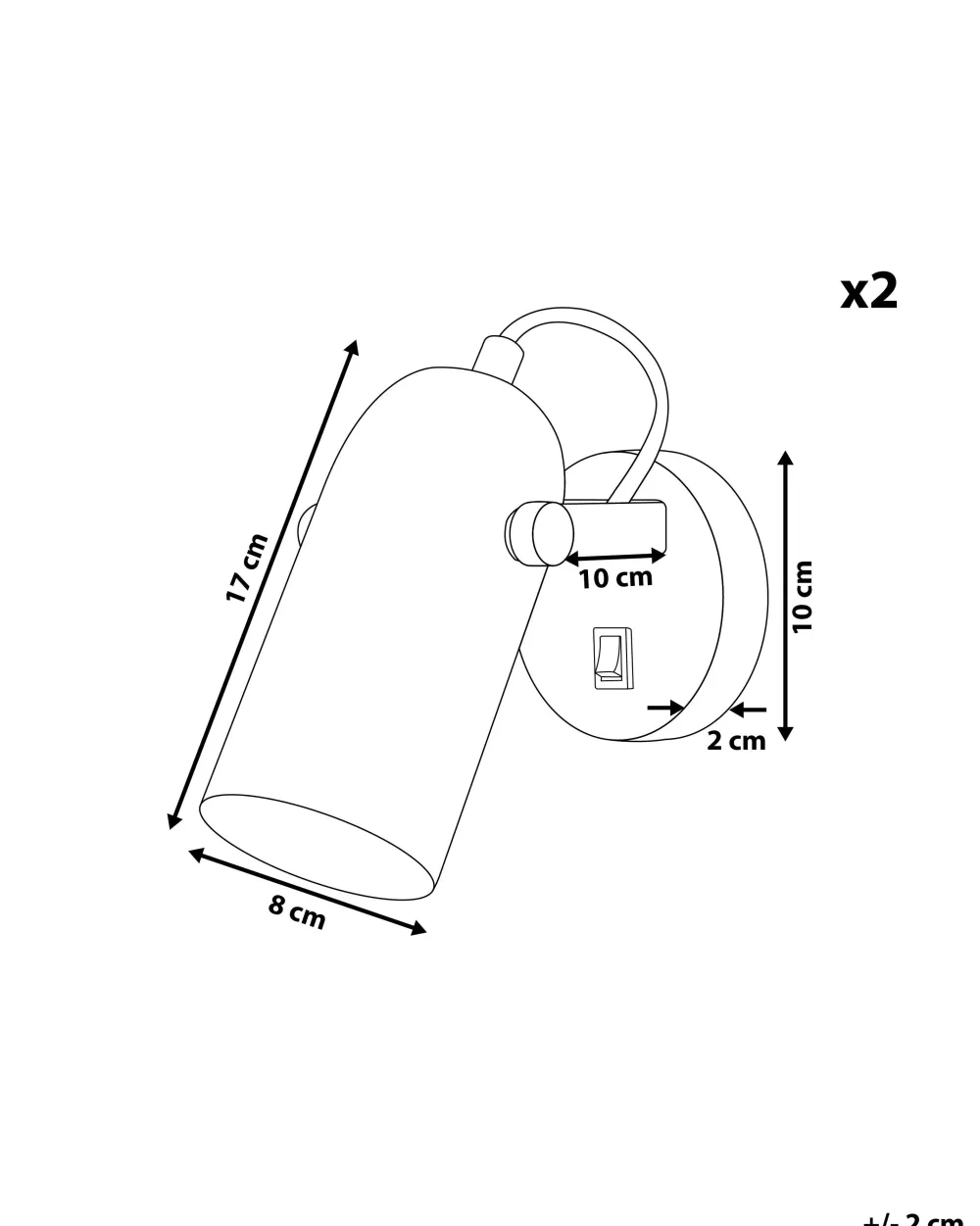 Valaisimet<Beliani Seinavalaisin Metalli Musta 2 Kpl Tyria