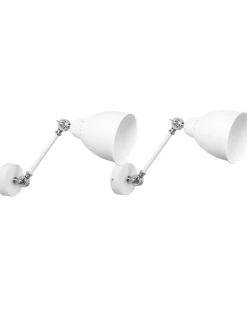 Valaisimet<Beliani Seinavalaisin Metalli Valkoinen 2 Kpl Mississippi