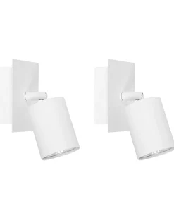 Valaisimet<Beliani Seinavalaisin Metalli Valkoinen 2 Kpl Tigris