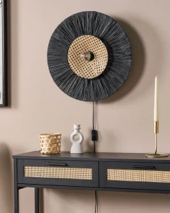 Fashion Beliani Seinavalaisin Paperi/Rottinki Musta Yaapi