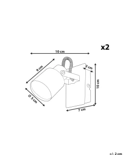 Valaisimet<Beliani Seinavalaisin Rauta Hopea 2 Kpl Bonte
