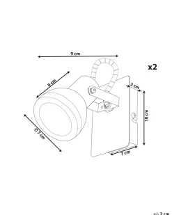 Valaisimet<Beliani Seinavalaisin Rauta Musta/Kupari 2 Kpl Baro