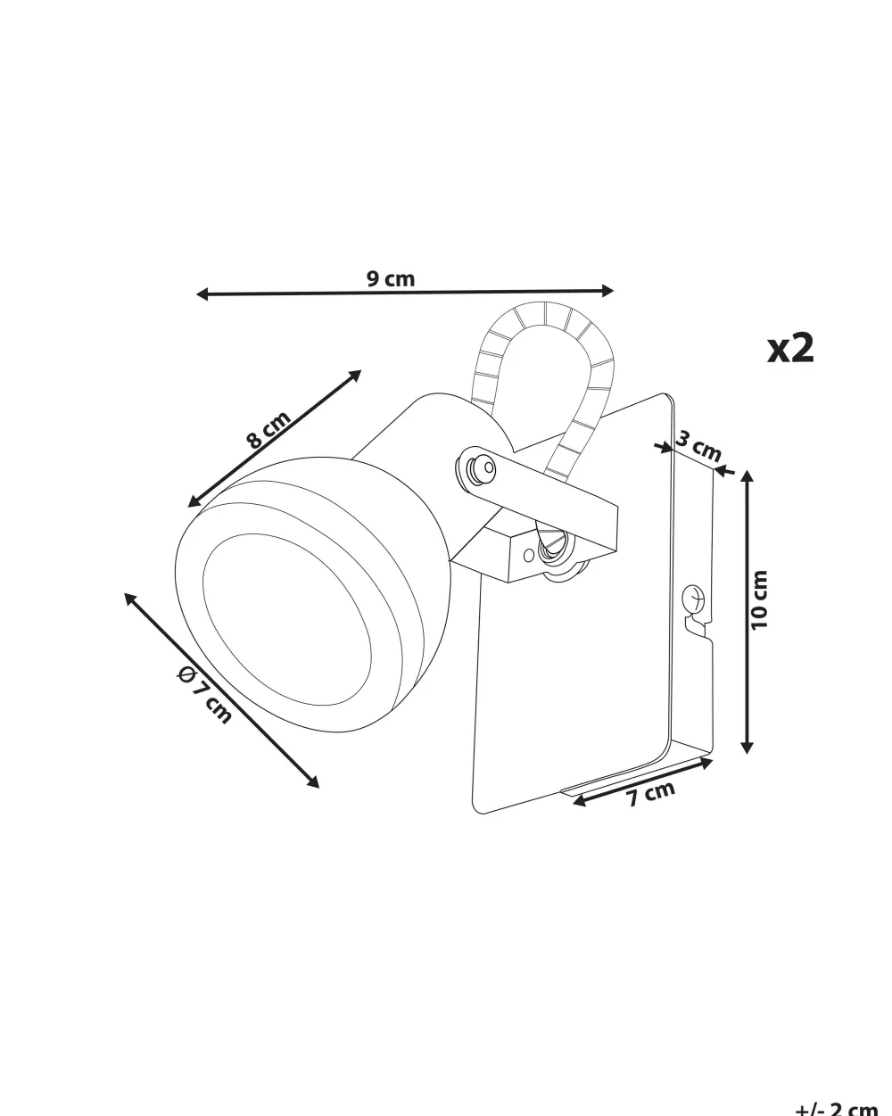 Valaisimet<Beliani Seinavalaisin Rauta Musta/Kupari 2 Kpl Baro