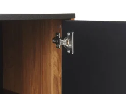 Säilytys<Beliani Senkki 3 Laatikkoa 2 Ovea Musta/Tumma Puu Kuro