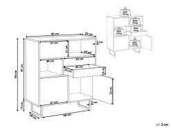 Best Sale Beliani Senkki 2 Laatikkoa 3 Ovea Tumma Puu Maine