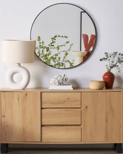 Säilytys<Beliani Senkki 3 Laatikkoa 2 Ovea Vaalea Puu Elda