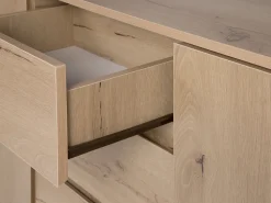 Säilytys<Beliani Senkki 3 Laatikkoa 2 Ovea Vaalea Puu Elda