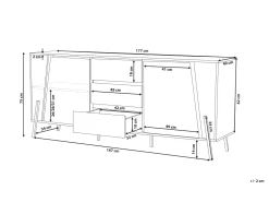 Säilytys<Beliani Senkki 3 Laatikkoa 2 Ovea Vaalea Puu/Musta Blackpool