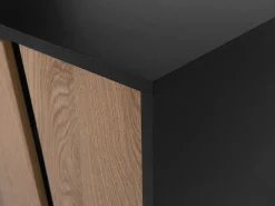 Säilytys<Beliani Senkki 3 Laatikkoa 2 Ovea Vaalea Puu/Musta Blackpool