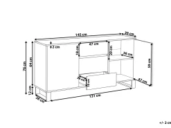 Säilytys<Beliani Senkki 3 Laatikkoa 2 Ovea Vaalea Puu/Musta Elda
