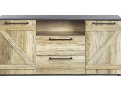 Best Sale Beliani Senkki 2 Laatikkoa 2 Ovea Vaalea Puu/Musta Salter