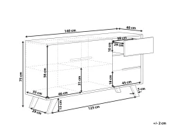 Säilytys<Beliani Senkki 3 Laatikkoa 2 Ovea Vaalea Puu/Valkoinen Forester
