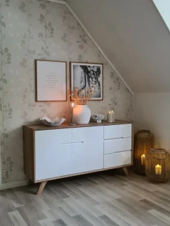 Säilytys<Beliani Senkki 3 Laatikkoa 2 Ovea Vaalea Puu/Valkoinen Forester