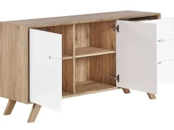 Säilytys<Beliani Senkki 3 Laatikkoa 2 Ovea Vaalea Puu/Valkoinen Forester