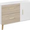 Discount Beliani Senkki 2 Laatikkoa Kaappi Valkoinen/Vaalea Puu Fili