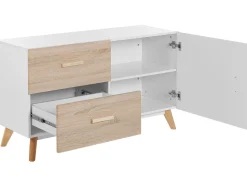 Discount Beliani Senkki 2 Laatikkoa Kaappi Valkoinen/Vaalea Puu Fili