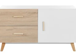 Discount Beliani Senkki 2 Laatikkoa Kaappi Valkoinen/Vaalea Puu Fili