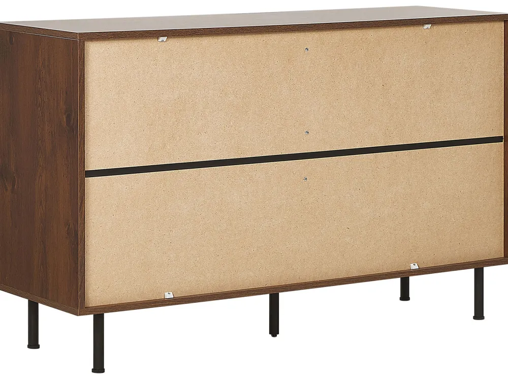 Store Beliani Senkki 3 Laatikkoa Kaappi Tumma Puu/Harmaa Palmer