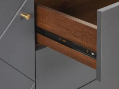 Store Beliani Senkki 3 Laatikkoa Kaappi Tumma Puu/Harmaa Palmer