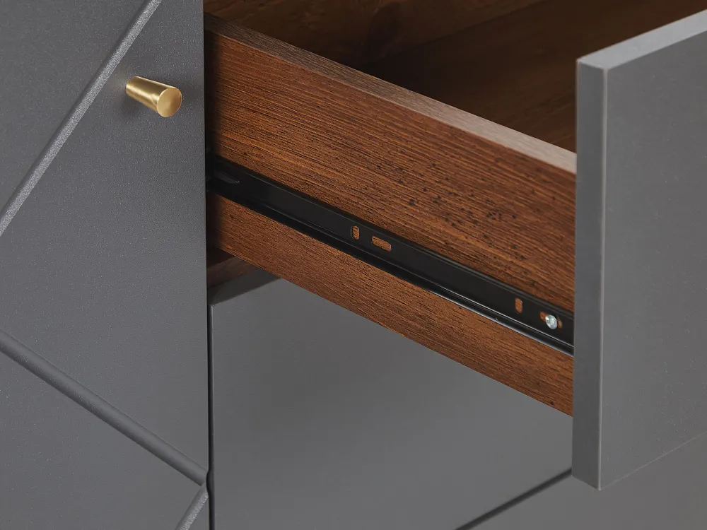 Store Beliani Senkki 3 Laatikkoa Kaappi Tumma Puu/Harmaa Palmer