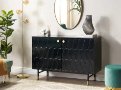 Säilytys<Beliani Senkki 2 Ovea 4 Hyllya Musta Adante