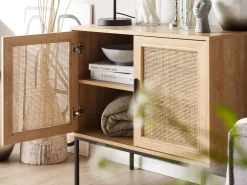 Säilytys<Beliani Senkki 2 Ovea 4 Hyllya Vaalea Puu Pasco