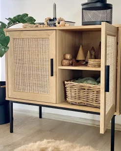 Säilytys<Beliani Senkki 2 Ovea 4 Hyllya Vaalea Puu Pasco