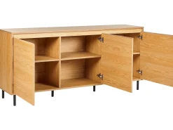 Säilytys<Beliani Senkki 3 Ovea 6 Hyllya Vaalea Puu/Musta Nikea