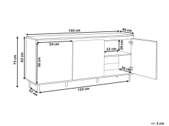 Säilytys<Beliani Senkki 3 Ovea 6 Hyllya Vaalea Puu/Musta Nikea