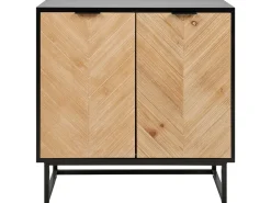 Säilytys<Beliani Senkki 2 Ovea Musta/Vaalea Puu Alaska