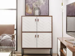 Cheap Beliani Senkki 4 Ovea Tumma Puu/Valkoinen Nueva