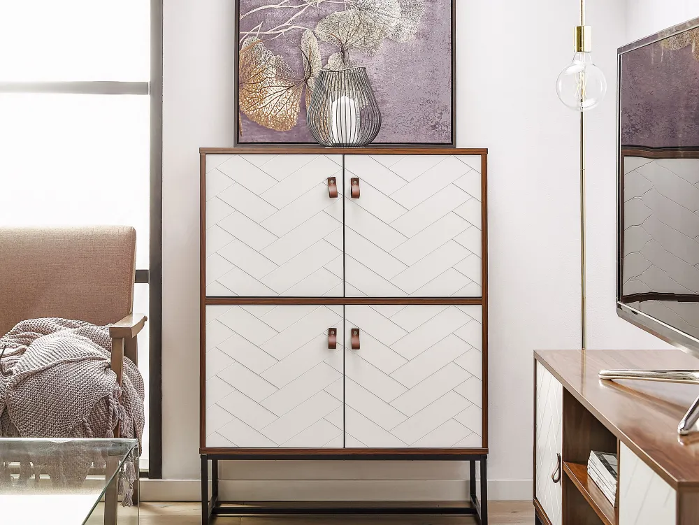 Cheap Beliani Senkki 4 Ovea Tumma Puu/Valkoinen Nueva