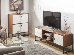 Cheap Beliani Senkki 4 Ovea Tumma Puu/Valkoinen Nueva