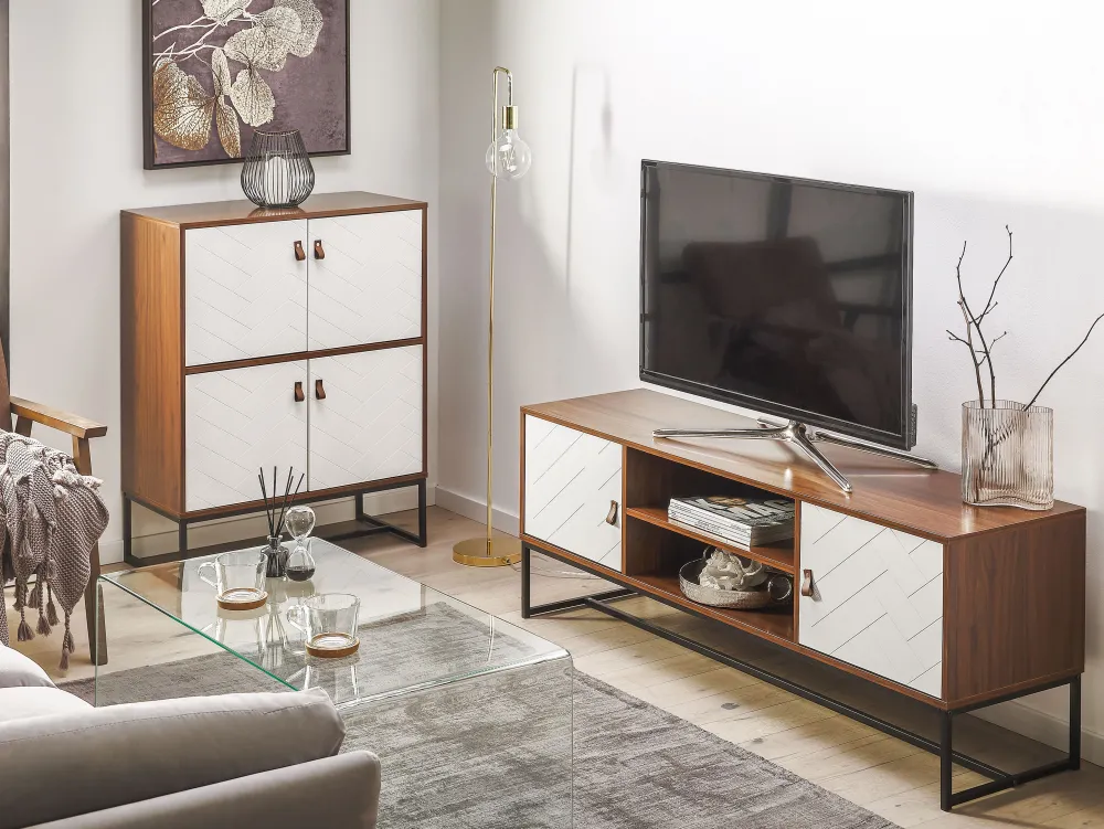 Cheap Beliani Senkki 4 Ovea Tumma Puu/Valkoinen Nueva