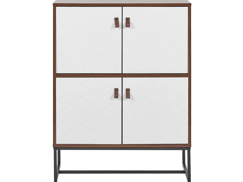 Cheap Beliani Senkki 4 Ovea Tumma Puu/Valkoinen Nueva